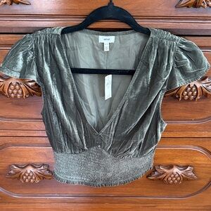 Aerie Green Velvet Top